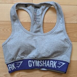 Gymshark Grey Sports Bra with Purple Band